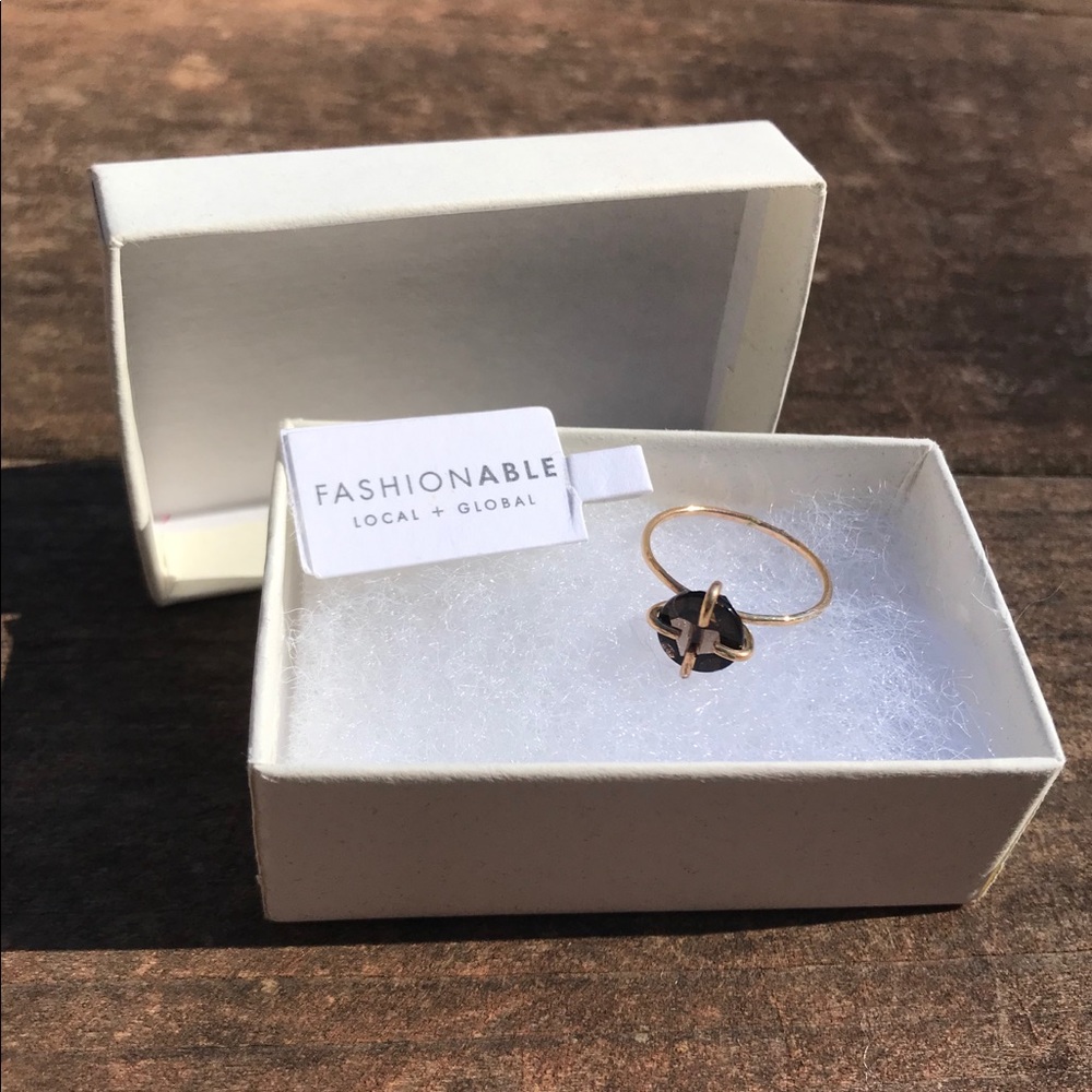 Smoky Quartz Solitaire Ring